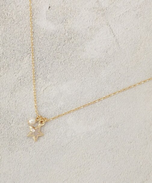 フェイクパール×アソートキュービックネックレス