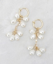 フェイクパールしゃらしゃらイヤリング