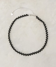 フェイクパールビーズスライドネックレス