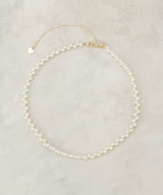 フェイクパールビーズスライドネックレス