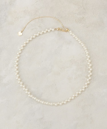 フェイクパールビーズスライドネックレス