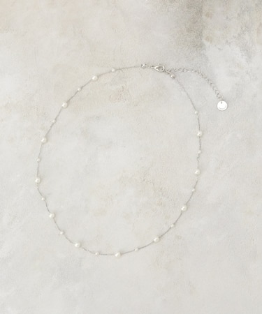 フェイクパール華奢ネックレス
