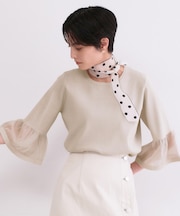 シアーフレアスリーブニット【洗濯機OK/抗ピル】