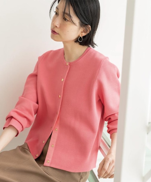 スナップボタンニットカーディガン【洗濯機OK/抗ピル】