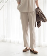 美脚ストレッチイージーテーパードパンツ／セットアップ対応可【洗濯機OK／防シワ加工】《SS～LL/5col》