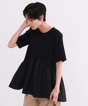 ペプラムドッキングカットソー【洗濯機OK】