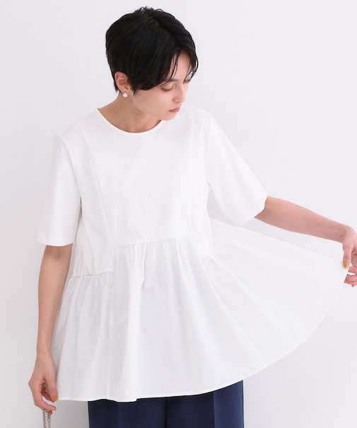 ペプラムドッキングカットソー【洗濯機OK】
