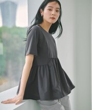 ペプラムドッキングカットソー【洗濯機OK】