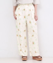 ぼかしフラワープリントワイドパンツ【洗濯機OK】