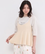 ニットペプラムキャミソール【洗濯機OK】