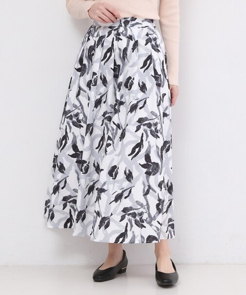 アートプリントフレアスカート【洗濯機OK】
