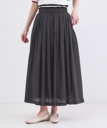 シャイニーオーガンジー タックフレアスカート