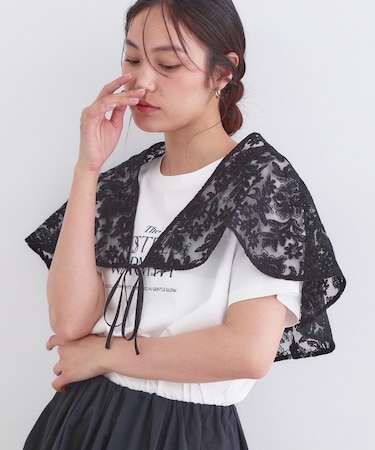 刺繍レースケープ【洗濯機OK】