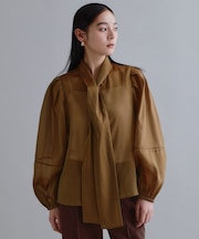 【es】オーガンジーボウタイブラウス【洗濯機OK】