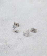 星型ビジューミニピアス