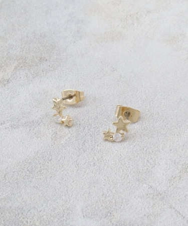 星型ビジューミニピアス