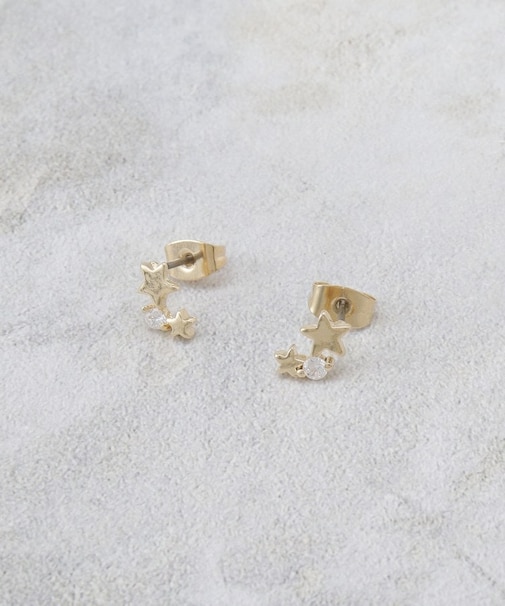 星型ビジューミニピアス