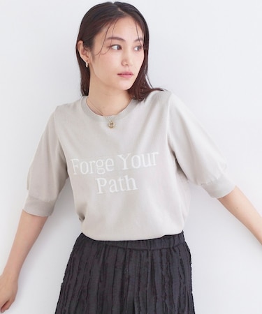 ロゴジャカードニット【洗濯機OK】