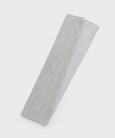 レースデザインアームカバー【UVケア／接触冷感】