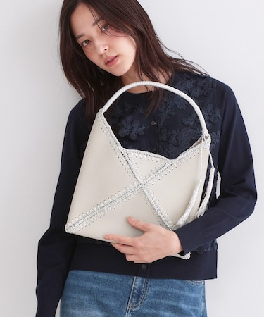 ラメコンビデザインハンドバッグ