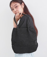 カギ針ラメデザインミドルバッグ