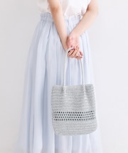 カギ針ラメデザインミドルバッグ