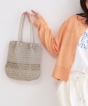 カギ針ラメデザインミドルバッグ