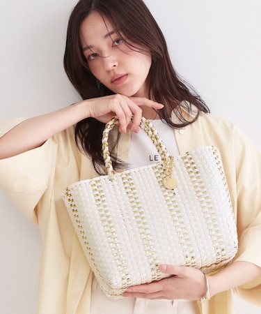 バイカラーミドルメルカドバッグ