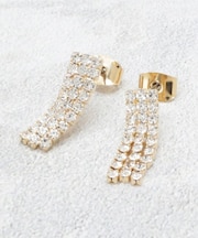 ビジューフリンジミニピアス