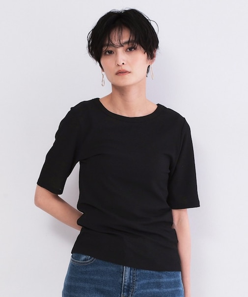 シアーメランジリブカットソー【洗濯機OK】