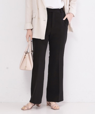 ストレッチフレアパンツ【洗濯機OK／イージーアイロン】