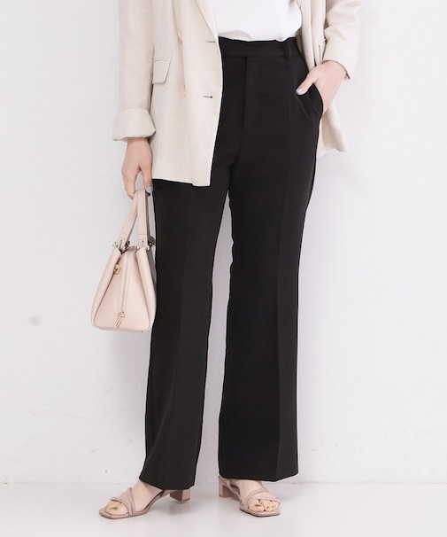 ストレッチフレアパンツ【洗濯機OK／イージーアイロン】