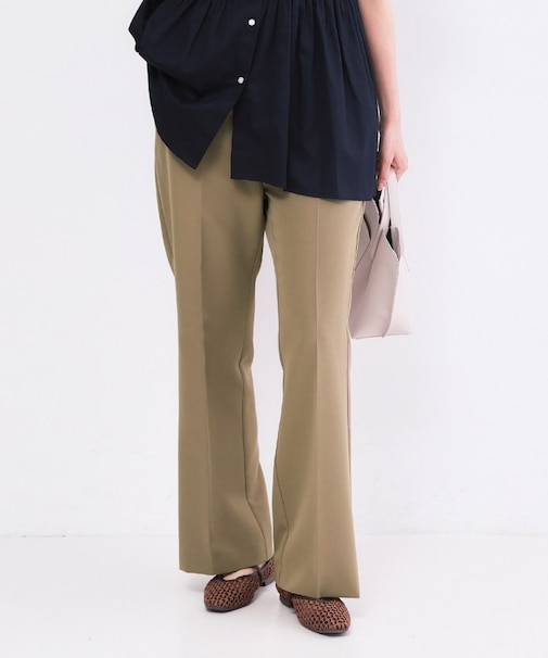 ストレッチフレアパンツ【洗濯機OK／イージーアイロン】