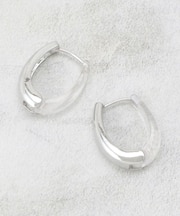 クリア×メタルコンビワンタッチピアス