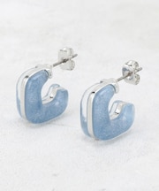 サイドクリア×ラメカラーデザインミニピアス