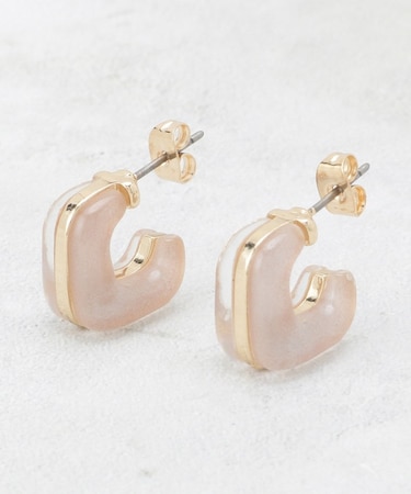 サイドクリア×ラメカラーデザインミニピアス