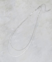 2連デザインチェーンショートネックレス