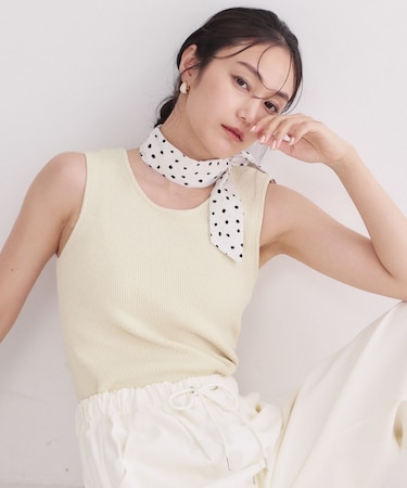 前後2WAY ブークレニットタンクトップ【洗濯機OK】