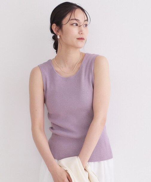 前後2WAY ブークレニットタンクトップ【洗濯機OK】