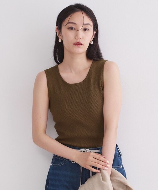 前後2WAY ブークレニットタンクトップ【洗濯機OK】