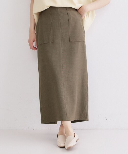 リネンライクタイトスカート【洗濯機OK】