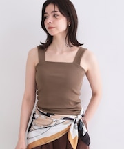 ワイドストラップリブキャミソール【洗濯機OK】