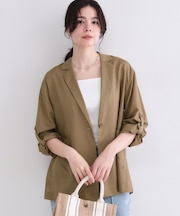 2WAYスリーブシアーテーラードジャケット【洗濯機OK】