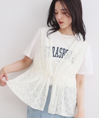 レースペプラムジレ【洗濯機OK】