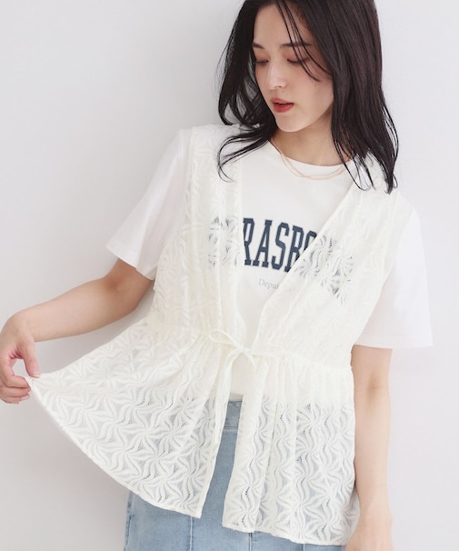 レースペプラムジレ【洗濯機OK】