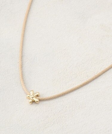 【長さ調整可】ミニフラワーコードネックレス