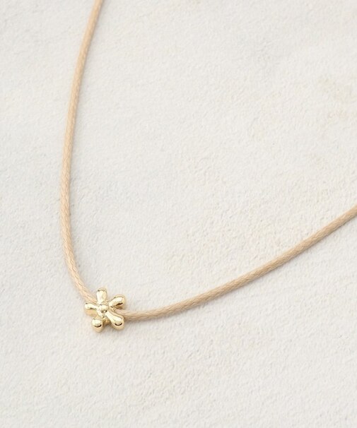 【長さ調整可】ミニフラワーコードネックレス