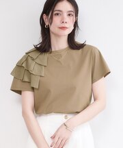 【UVケア】アシメフリルドッキングカットソー《洗濯機OK》