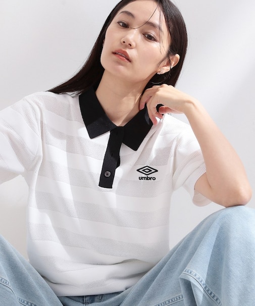 ◆【umbro／アンブロ】メッシュボーダー配色ポロニット