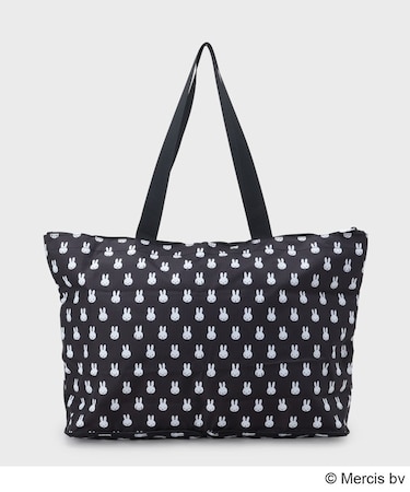 ◆【miffy】総柄プリント折りたたみキャリーオンBIGトートバッグ